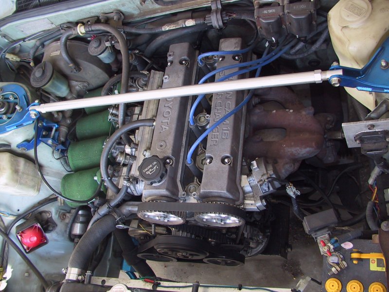 A Toyota 4AGE twin cam 16 valve with a lot of bits from different 4AGE's to 